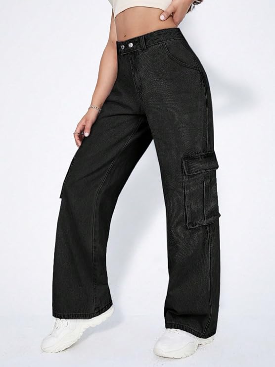 Black High-Waisted Vintage Style Denim Jeans