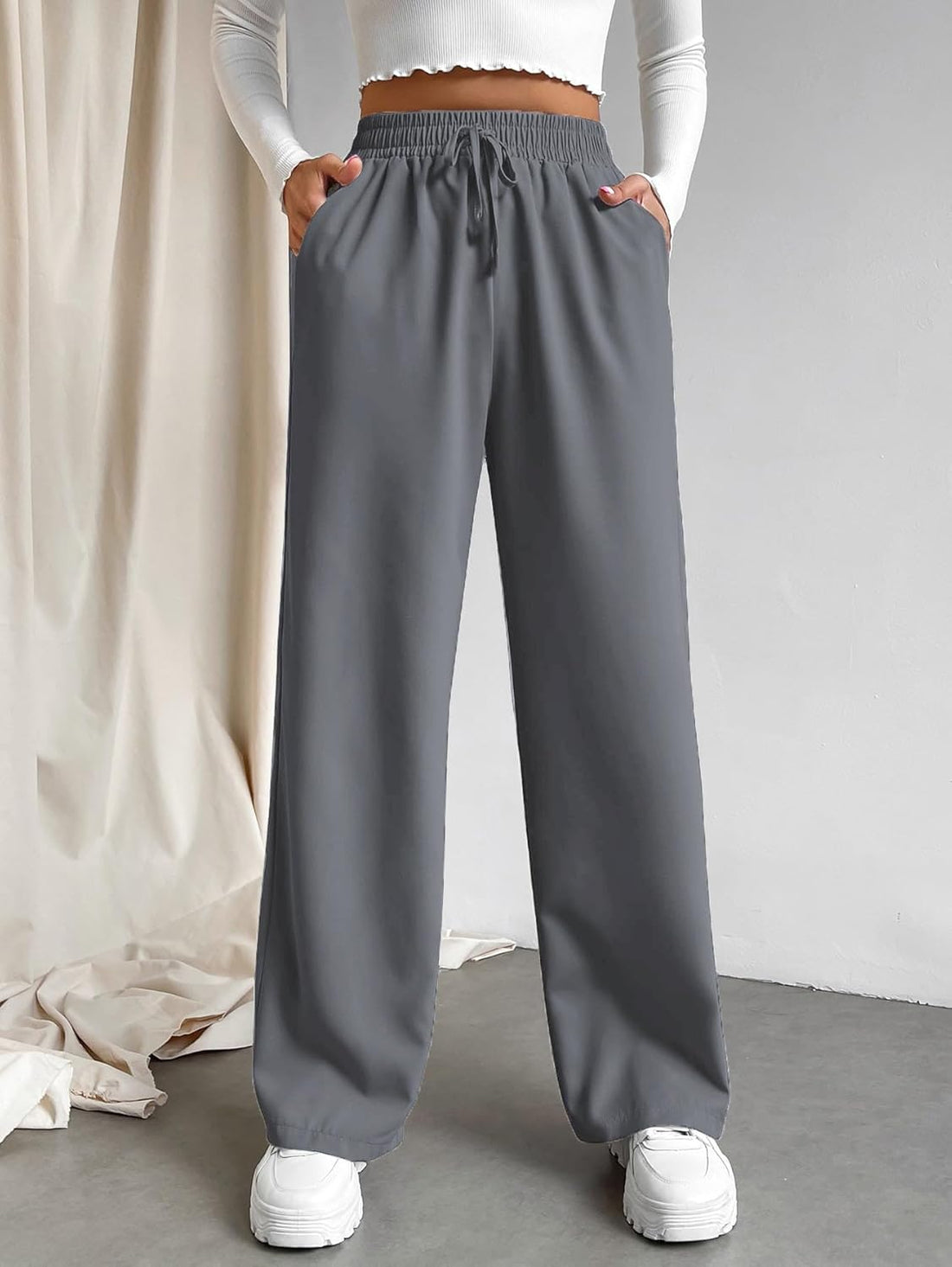 Innoventor Women's High-Waist Summer Track Pants | Casual Trouser for Comfort and Style